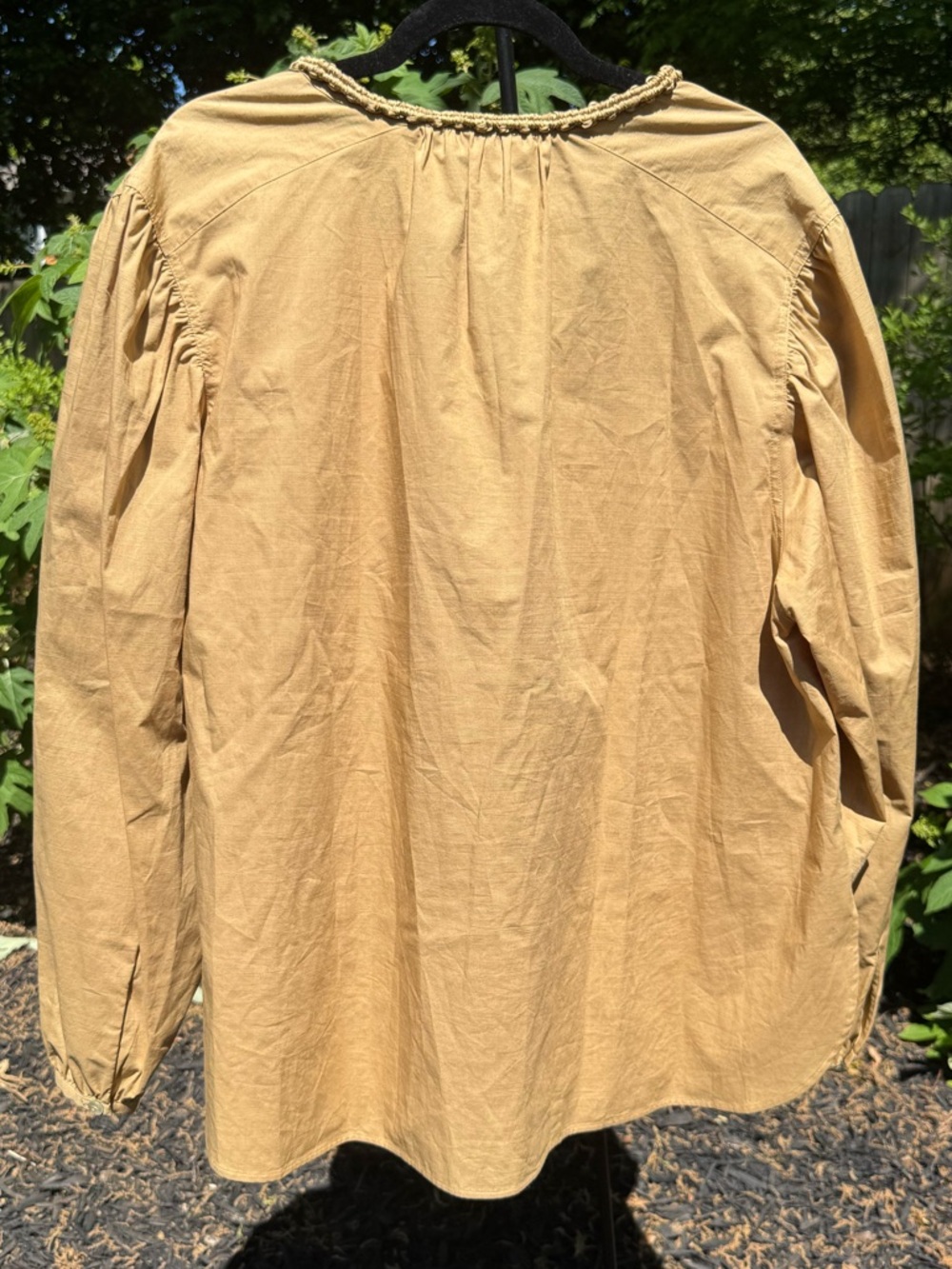 Vince Tan Cotton Blouse Size 1X NWTS - Picture 6 of 13